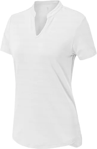 Miniatura 111 de Gopune Polo de golf con cuello en V para mujer, sin cuello, manga corta, ligera, de secado rápido, camisetas de tenis para correr