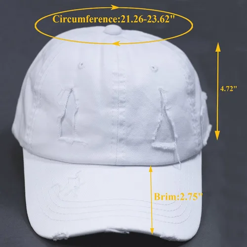 Miniatura 3 de Eohak Ponytail Baseball Hat Distressed Retro Washed Womens Twill