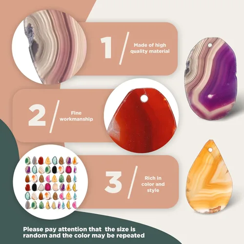 Miniatura 4 de Nuenen 50 piezas de rebanadas de cristales de ágata a granel pulidos, rebanadas irregulares para mesa de luz, cristales curativos, piedras de geoda