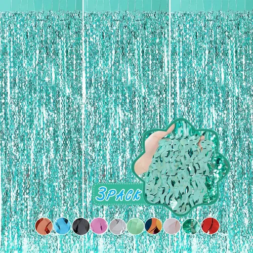 Miniatura 7 de Cortinas de Fondo de Papel de Aluminio Negro, CYLMFC 3 Pack 3.3 pies x 6.6 pies, Cortinas Metálicas Brillantes para Decoración de Cabina de Fotos