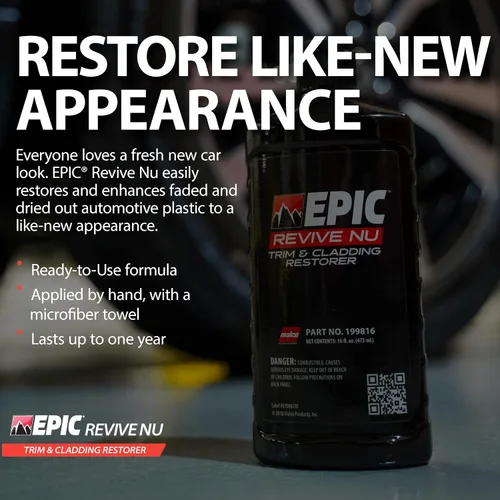 Miniatura 6 de Malco Epic Revive Nu - Restaurador de revestimientos y revestimientos de plástico, restaura el plástico desteñido y seco, vinilo y goma de nuevo a