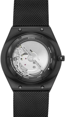 Miniatura 4 de Skagen Mens Grenen Three-Hand Date Watch with Steel Mesh or Leather Band