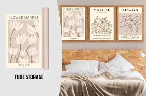 Miniatura 4 de MINI ZOZI Matisse Arte de Pared Enmarcado Impresiones de Mercado de Flores 12x16 3PCS Decoración de Pared Picasso Lienzo Grande Pósteres Beige
