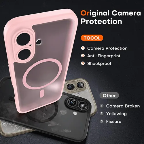 Miniatura 840 de TOCOL Funda para iPhone 11, compatible con Magsafe, protección completa de cámara, imanes integrados, protección contra caídas, funda translúcida