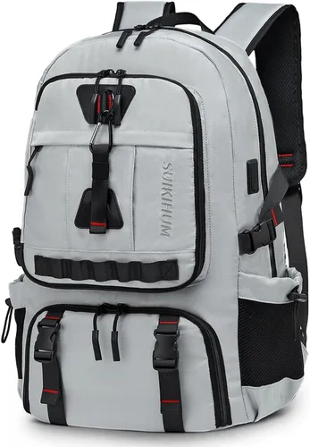 Miniatura 11 de Mochila de viaje de 45 litros aprobada por la TSA con compartimento para zapatos y separación en seco y húmedo, bolsa para laptop de 18.4 pulgadas