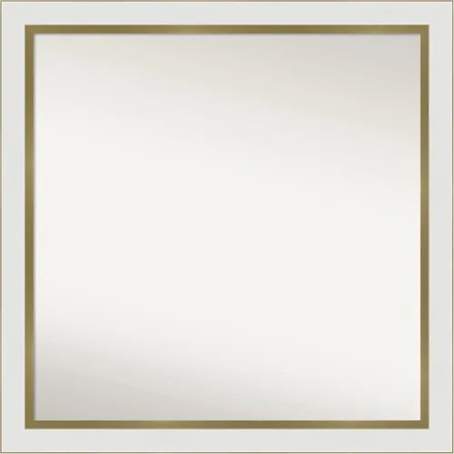 Miniatura 46 de Amanti Art Espejo de baño blanco para sobre el fregadero, 30 x 35 pulgadas, espejo de tocador rectangular estrecho de Eva de oro blanco, marco