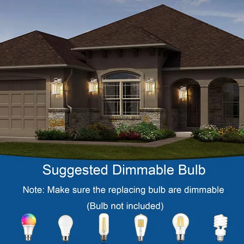 Miniatura 2 de FLEDAVID Luminarias de Pared Exteriores con Sensor de Movimiento del Anochecer al Amanecer, Farol de Porche Exterior Blanco, Iluminación de Aplique