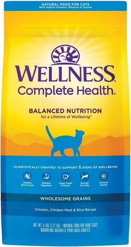 Miniatura 2 de Wellness Complete Health - Alimento seco natural para gatos, receta de harina de pollo y pollo, paquete de bolsa de 5 libras, golosinas naturales