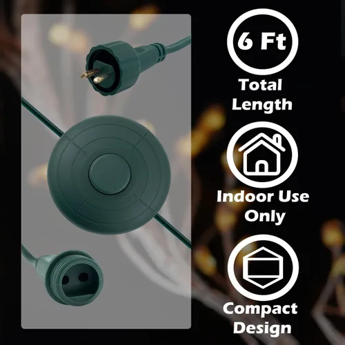 Miniatura 5 de Cable de alimentación Goodsby encendido/apagado para luces de árbol de Navidad, iluminación festiva, luz de cadena LED impermeable con conector