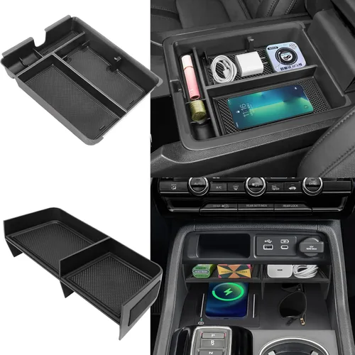 Miniatura 10 de Organizador de consola central Compatible con 2023 2024 2025 2026 Honda Pilot 2026 Passport Bandeja lateral de cambio de marchas Caja de accesorios