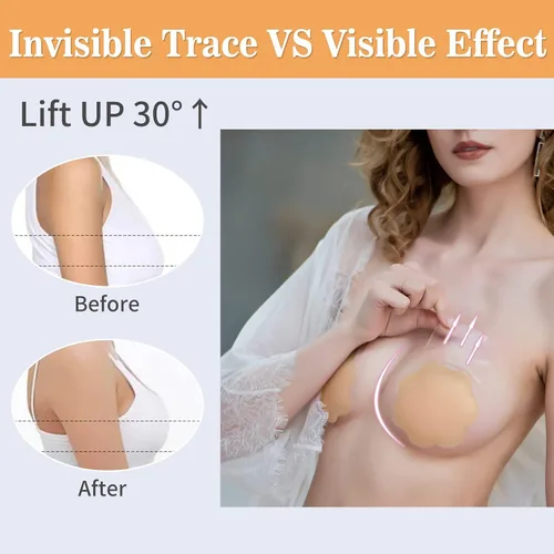 Miniatura 4 de Brasier adhesivo, sujetador adhesivo de silicona para levantamiento de senos, brasier invisible para levantamiento de senos, cubiertas para pezones