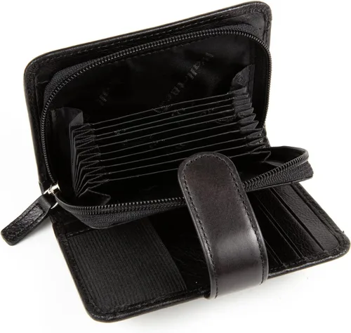 Miniatura 5 de WalletBe Cartera RFID de acordeón de cuero para mujer con monedero Negro - contemporáneo