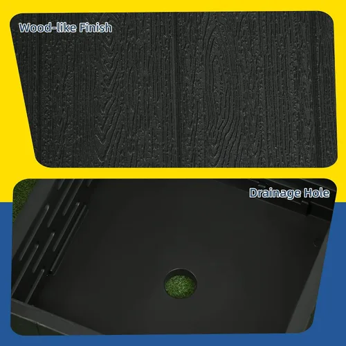 Miniatura 8 de Outsunny Base de sombrilla para exteriores 2 en 1, maceta con orificio de drenaje, capacidad de 175 libras, resistente, rellenable, con ruedas