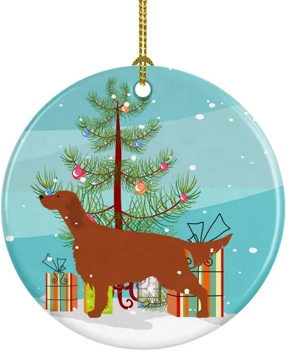 Miniatura 13 de Caroline's Treasures Bulldog inglés «Merry Christmas» adorno de cerámica para árbol de Navidad, decoración colgante para el hogar, Navidad, fiestas