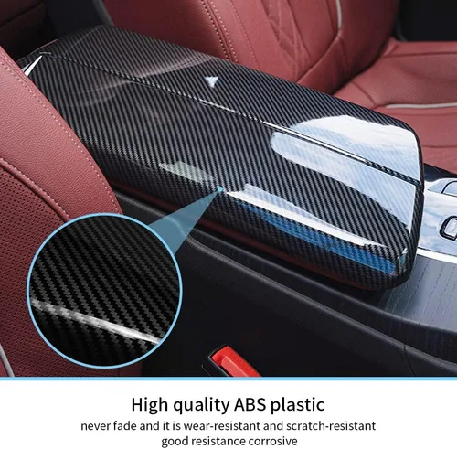 Miniatura 6 de para BMW Serie 5 E60 E61 F10 F11 G30 G32 2004-2021 Cubierta de Caja de Reposabrazos de Coche Color Fibra de Carbono Caja de Consola Central Panel