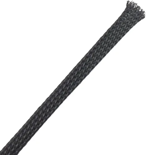 Miniatura 13 de Protectores de cable de polietileno de 65.6 pies, 2 tamaños, expandibles, trenzados, tubería de malla de alambre flexible, telar de manga de arnés