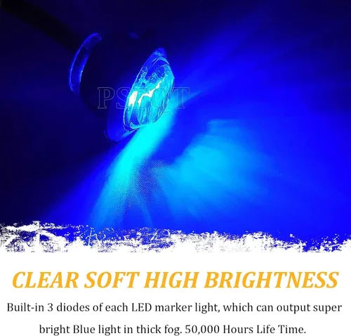 Miniatura 2 de PSEQT Luces LED redondas laterales de 3/4 pulgadas, indicadores de señal de giro, luz de ojal de bala, impermeable, para remolque, camión, autobús