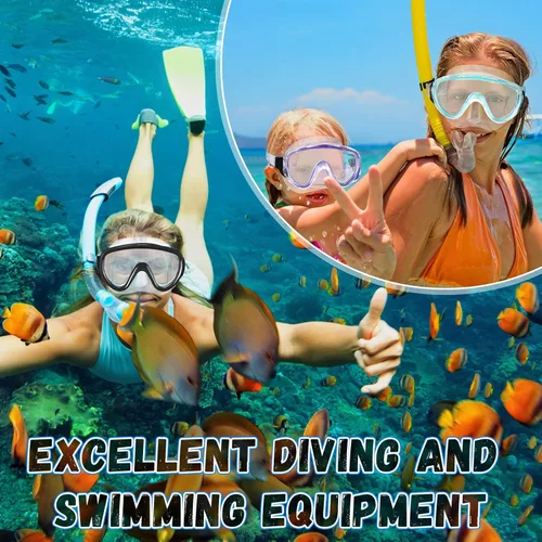 Miniatura 4 de 4 Pcs Adult Swim Goggles Swimming Goggles with 4 Pair Earplugs Anti Fog Snorkel Mask Clear View Tempered Glass Scuba Mask Waterproof Diving Mask
