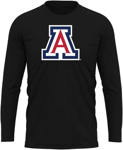 Miniatura 136 de Camisa deportiva de manga larga oficial de la NCAA Collegiate para hombre, colección negra con logotipo primario