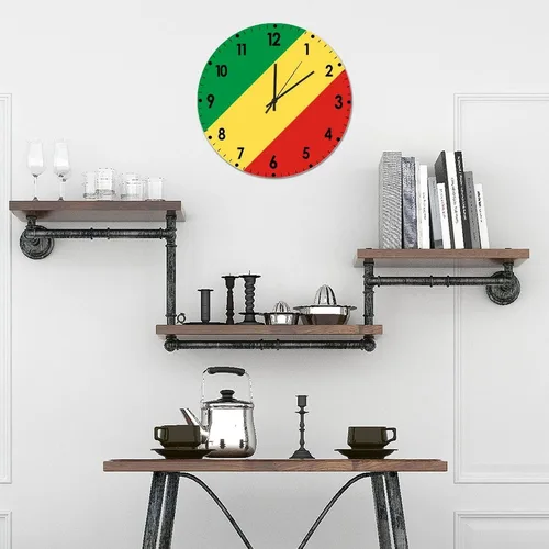 Miniatura 469 de Cheyan Reloj de pared con bandera de Canadá de 12 pulgadas, silencioso, sin tictac, de PVC, funciona con pilas, reloj redondo decorativo, regalo