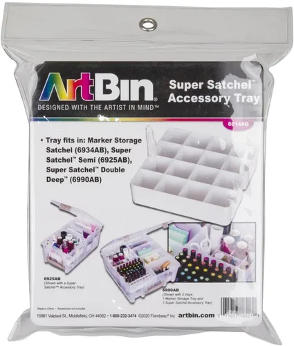 Miniatura 2 de ArtBin 6814AG Super Satchel - Bandeja de accesorios doble profunda, color blanco, 1 bandeja