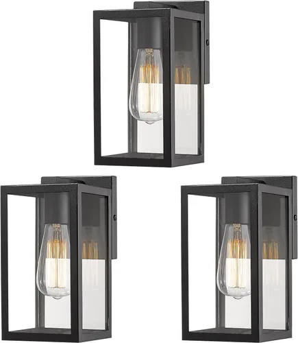 Bestshared Lámpara de pared exterior, iluminación de montaje en pared exterior, aplique de pared para exteriores de 1 luz, accesorio de linterna de