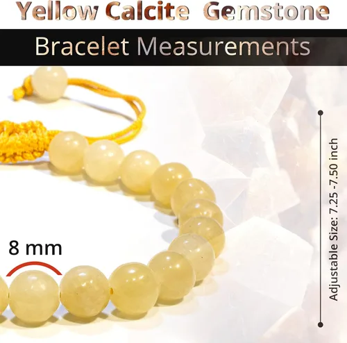 Miniatura 114 de Adjustable Crystal Bracelet – Gemstone Bead Bracelet with Adjustable Macrame String – Chic Gemstone Bracelet for Men and Women – 8mm Round Healing