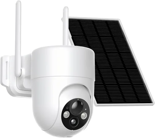 ELYSOO Cámara Solar Inalámbrica para Exteriores, Visión Nocturna a Color 2K, Cámaras de Seguridad Inalámbricas para Exteriores con Vista de 360°,