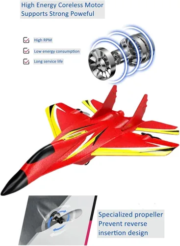 Miniatura 3 de Avión de control remoto para niños y adultos, juguetes de espuma RC RTF, avión RC de 2 canales con giroscopio, avión RC fácil de volar