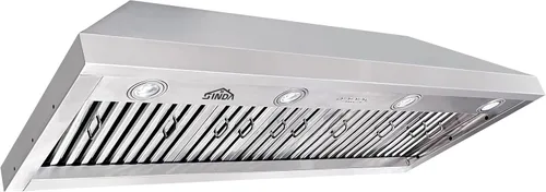 SINDA Campana extractora empotrada/insertable de 48 pulgadas, 1150 CFM, campana extractora de acero inoxidable para debajo del gabinete, campana de