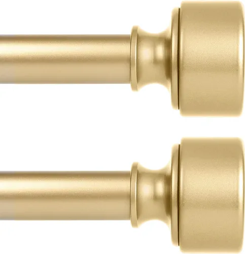 Miniatura 17 de Barras de cortina doradas para ventanas de 28 a 48 pulgadas (2.3-4 pies), barra de cortina resistente de 1 pulgada de diámetro, postes de cortina