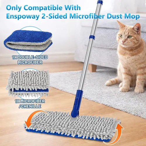 Miniatura 5 de Almohadillas reutilizables para mopa de polvo Enspoway, repuestos de felpilla de microfibra de doble cara para limpieza de azulejos de cocina