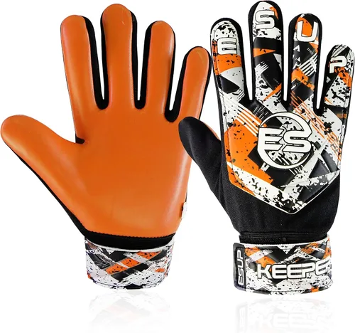 Miniatura 6 de Guantes de portero de fútbol para niños, jóvenes y adultos, guantes de portero de fútbol con doble protección para la muñeca y látex de 0.157 Negro