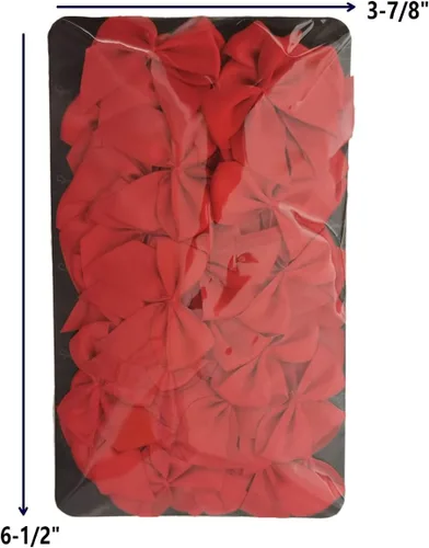 Miniatura 4 de 50 piezas mini lazos de cinta de satén de 1.6 pulgadas para manualidades, pequeños lazos rojos para decoración de Navidad Embalishement (1.6"-Rojo)