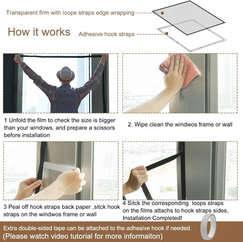 Miniatura 4 de Kit de aislamiento de ventana para invierno, sellador de cubierta de ventana con aislamiento de plástico ajustable, reutilizable, grueso