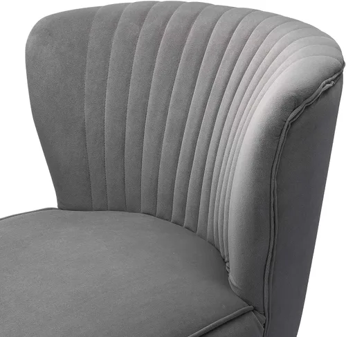 Miniatura 7 de Tina's Home Silla decorativa de terciopelo sin brazos, silla auxiliar pequeña tapizada moderna con patas doradas, cómoda y bonita silla con respaldo