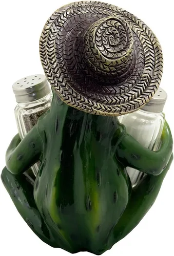 Miniatura 4 de Juego de salero y pimentero decorativo de rana y libélula con soporte de exhibición, escultura de figura para decoración de mesa de cocina de campo