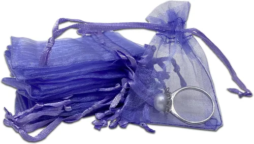 Miniatura 11 de TheDisplayGuys - Paquete de 48 bolsas de regalo de organza transparente negra de 2 x 2-3/4 pulgadas con cordón, bolsas de regalo para joyas, bolsas