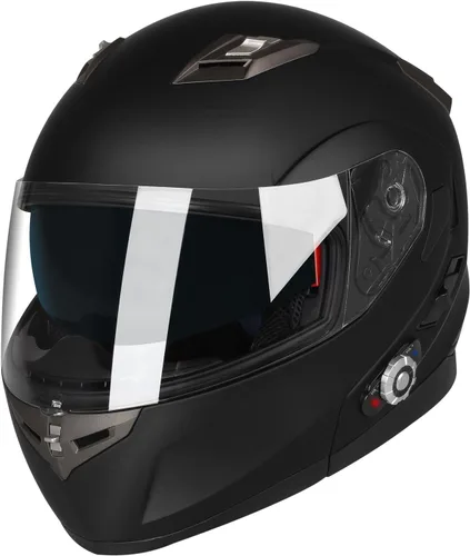 Miniatura 11 de FreedConn BM2-S - Casco de motocicleta con Bluetooth y función de marcación de voz, manos libres, 500 m/ 2 – 3 conductores, DOT con Bluetooth