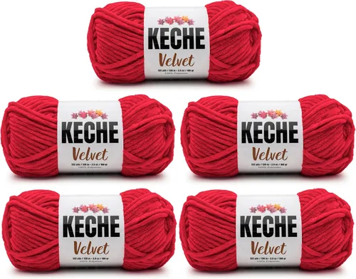 Miniatura 121 de Keche Hilo de terciopelo para ganchillo, manta de felpilla suave, voluminosa, hilo amigurumi, 3.53 oz (132 yardas), color azul bebé