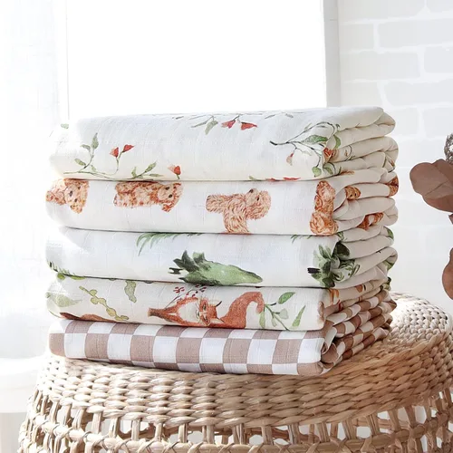 Miniatura 8 de LifeTree Mantas Envolventes para Bebé Perro, 70% Viscosa de Bambú y 30% Muselina de Algodón Mantas Envolventes Niños Niñas Envoltorio para Envolver