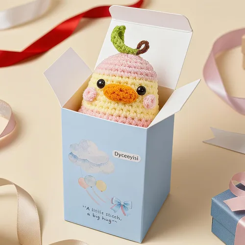 Miniatura 4 de Regalos personalizados para mujeres, hombres, mamá, papá - Tarjetas de regalo en blanco - Pato de peluche de ganchillo hecho a mano de apoyo Tarjeta