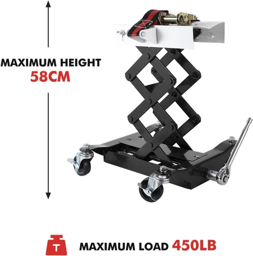 Miniatura 6 de Gato de transmisión de bajo perfil de 450 libras - Elevadro para reparación de automóviles de servicio pesado con rango de altura de 7-23 pulgadas