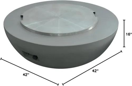 Miniatura 8 de Elementi Lunar Bowl Paquete de Fogón - Juego de Fogata para Exteriores Incluye Fogata de Concreto a Propano de 42", Pantalla Cortavientos de Vidrio