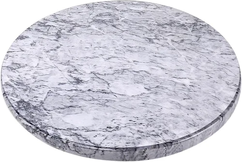 Miniatura 12 de Flexzion Tabla de cortar redonda de mármol para cocina, tabla de queso de mármol de 12 pulgadas para hornear, embutidos, pastelería, tabla de servir
