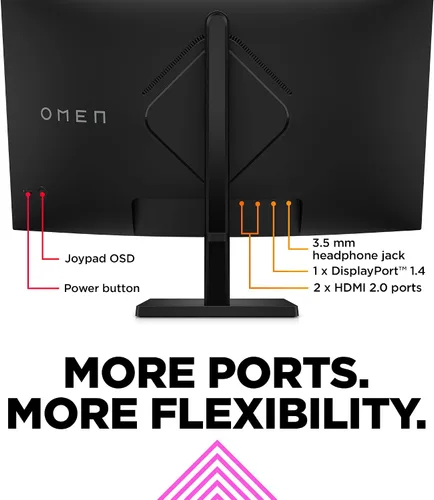 Miniatura 11 de HP OMEN 32c QHD 165Hz Monitor curvo para juegos, pantalla QHD (2560 x 1440), panel VA, 99% sRGB, 90% DCI-P3, 16:9, tecnología AMD FreeSync Premium