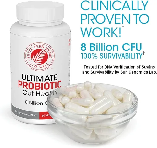 Miniatura 4 de Silver Fern Brand Ultimate Probiotic – Probióticos para mujeres y hombres – Suplemento de salud intestinal formador de esporas de 8 mil millones