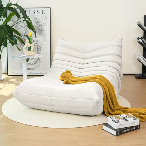 Miniatura 17 de Puf Togo sin comprimir de alta gama para adultos, sofá de espuma viscoelástica con tela suave, cómodo sillón de sala junto a la chimenea para sala