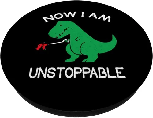 Miniatura 2 de Now I Am Unstoppable Funny T-Rex PopSockets intercambiables PopGrip
