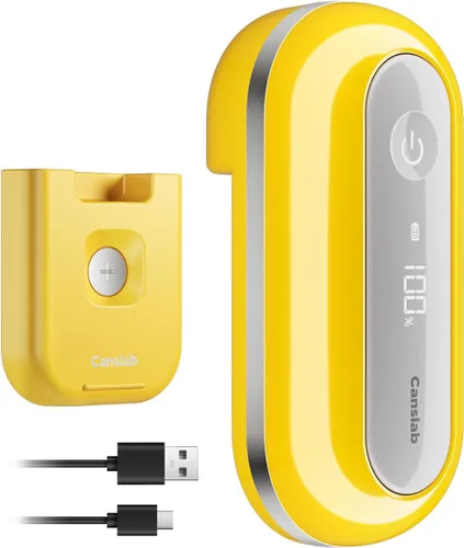 Miniatura 8 de Canslab Abrelatas recargable Turbo, hoja de grado profesional, parada automática, pantalla de duración de la batería LED, montaje en pared